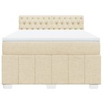 vidaXL Sommier à lattes de lit avec matelas Crème 140x200 cm Tissu
