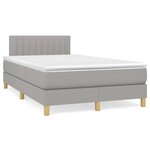 vidaXL Sommier à lattes de lit avec matelas Gris clair 120x200cm Tissu