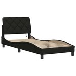 vidaXL Cadre de lit avec LED sans matelas noir 80x200 cm tissu