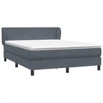 vidaXL Sommier à lattes de lit et matelas gris foncé 160x220cm velours