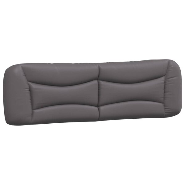 vidaXL Coussin de tête de lit gris 180 cm similicuir