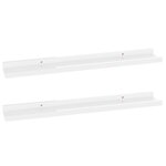 vidaXL Étagères murales 2 Pièces Blanc brillant 60x9x3 cm