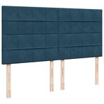 vidaXL Sommier à lattes de lit et matelas Bleu 200x200 cm velours