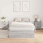 vidaXL Cadre de lit avec rangement Gris Sonoma 120 x 190 cm