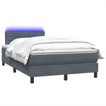 vidaXL Sommier à lattes de lit et matelas et LED gris foncé 120x220cm velours