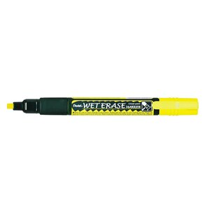 Marqueur 'WET ERASE SMW26'  pointe biseautée  jaune x 12 PENTEL
