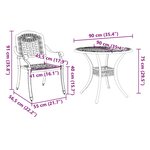 vidaXL Ensemble de salle à manger pour jardin 5 Pièces Noir Aluminium