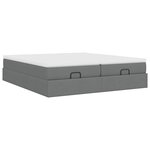 VidaXL Cadre de lit ottoman avec matelas gris foncé 180x200cm tissu
