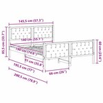vidaXL Cadre de lit Gris clair 140 x 190 cm Pin massif