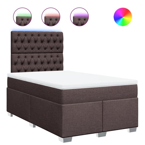 vidaXL Sommier à lattes de lit avec matelas Marron foncé 120x200 cm