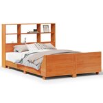 vidaXL Cadre de lit sans matelas cire marron 135x190cm bois pin massif