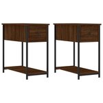 vidaXL Tables de chevet 2Pièces chêne marron 30x60x60cm bois d'ingénierie