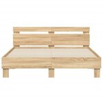 vidaXL Cadre de lit avec LED sans matelas chêne sonoma 140x190 cm