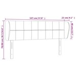 vidaXL Tête de lit avec oreilles Noir 147x23x78/88 cm Tissu