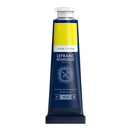 Peinture à l'huile en tube jaune citron 40ml - lefranc & bourgeois