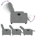 vidaXL Fauteuil inclinable électrique Gris clair Tissu