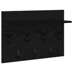 vidaXL Porte-manteau mural avec étagère Montage mural avec stockage Chêne noir 60 x 40 x 12 cm