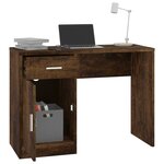 vidaXL Bureau avec tiroir et armoire Chêne fumé 100x40x73 cm