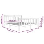 vidaXL Cadre de lit Gris Bois massif 200x200 cm