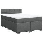vidaXL Sommier à lattes de lit avec matelas Gris foncé 140x190cm Tissu