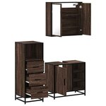 vidaXL Ensemble de meubles de salle de bain 3 Pièces Chêne marron