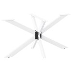 vidaXL Pied de table à manger en forme d'araignée  blanc  120 x 68 x (72-73) cm  acier