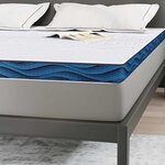 vidaXL Surmatelas Blanc 200 x 200 cm Tissu jacquard