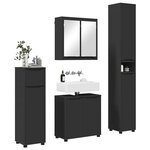 vidaXL Ensemble de mobilier de salle de bain avec tiroir 4 Pièces Noir