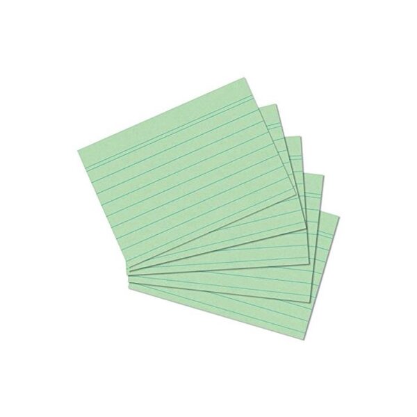 Lot de 100 Fiches bristol 170g A6 lignée Vert HERLITZ