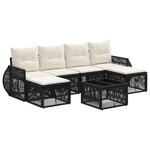 vidaXL Ensemble de canapé de jardin 7 Pièces Noir et blanc crème