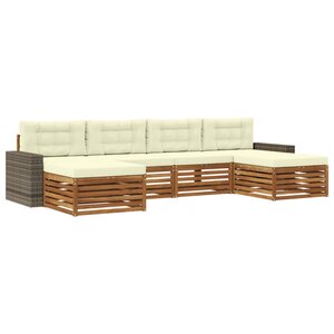 vidaXL Ensembles de canapés avec coussin 6 Pièces Bois d'Acacia Massif
