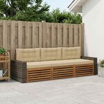 vidaXL Ensemble de canapés d'extérieur 3 Pièces Naturel et Beige