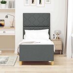 vidaXL Cadre de lit avec tête de lit Gris foncé 80 x 200 cm tissu
