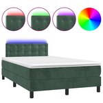 vidaXL Sommier à lattes de lit avec matelas LED vert foncé 120x190 cm