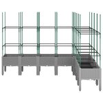 vidaXL Jardinière avec treillis gris clair 200x160x142 5 cm PP