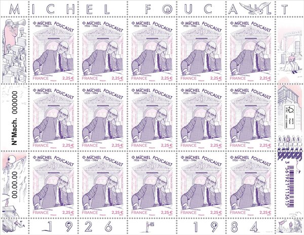Feuille de 15 timbres - Michel Foucault 1926-1984 - Lettre Internationale