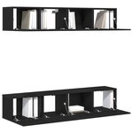vidaXL Ensemble de meuble TV mural 4 pièces en chêne noir