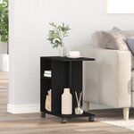 Table d'appoint vidaXL sur roulettes Noir Chêne 50x30x55 cm Bois d'ingénierie