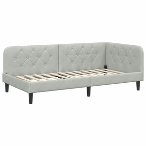 vidaXL Cadre de lit d'angle Gris clair 100 x 200 cm Velours