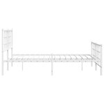 vidaXL Cadre de lit métal sans matelas et pied de lit blanc 135x190 cm