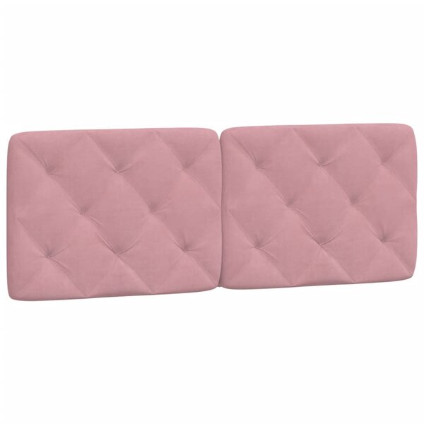 vidaXL Coussin de tête de lit rose 120 cm velours