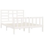 vidaXL Cadre de lit Blanc Bois de pin massif 120x200 cm