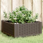 vidaXL Jardinière avec piquets marron 42 5x42 5x28 5 cm PP