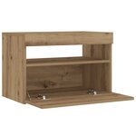 VidaXL Table de chevet avec lumières LED chêne artisanal 60x35x40 cm