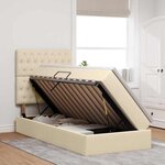 vidaXL Lit de rangement LED avec matelas Crème 90 x 200 cm Tissu