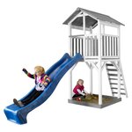 AXI Structure de jeu Beach Tower Gris Blanc avec toboggan Bleu