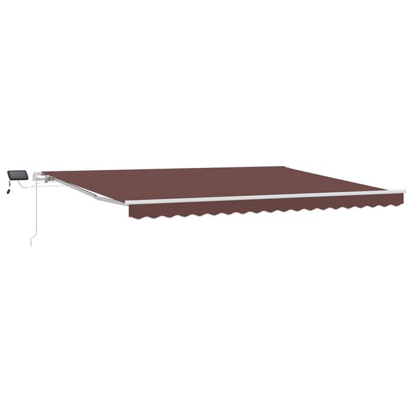 vidaXL Auvent manuel rétractable avec LED marron 450x300 cm