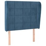 vidaXL Tête de lit avec oreilles Bleu foncé 83x23x118/128 cm Velours