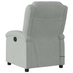 vidaXL Fauteuil inclinable de massage gris clair velours