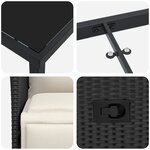 vidaXL Ensemble de jardin 5 pièces avec coussins en poly rotin noir